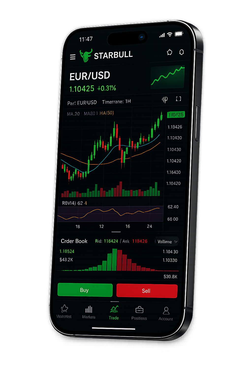 STARBULL Mobile App Interface