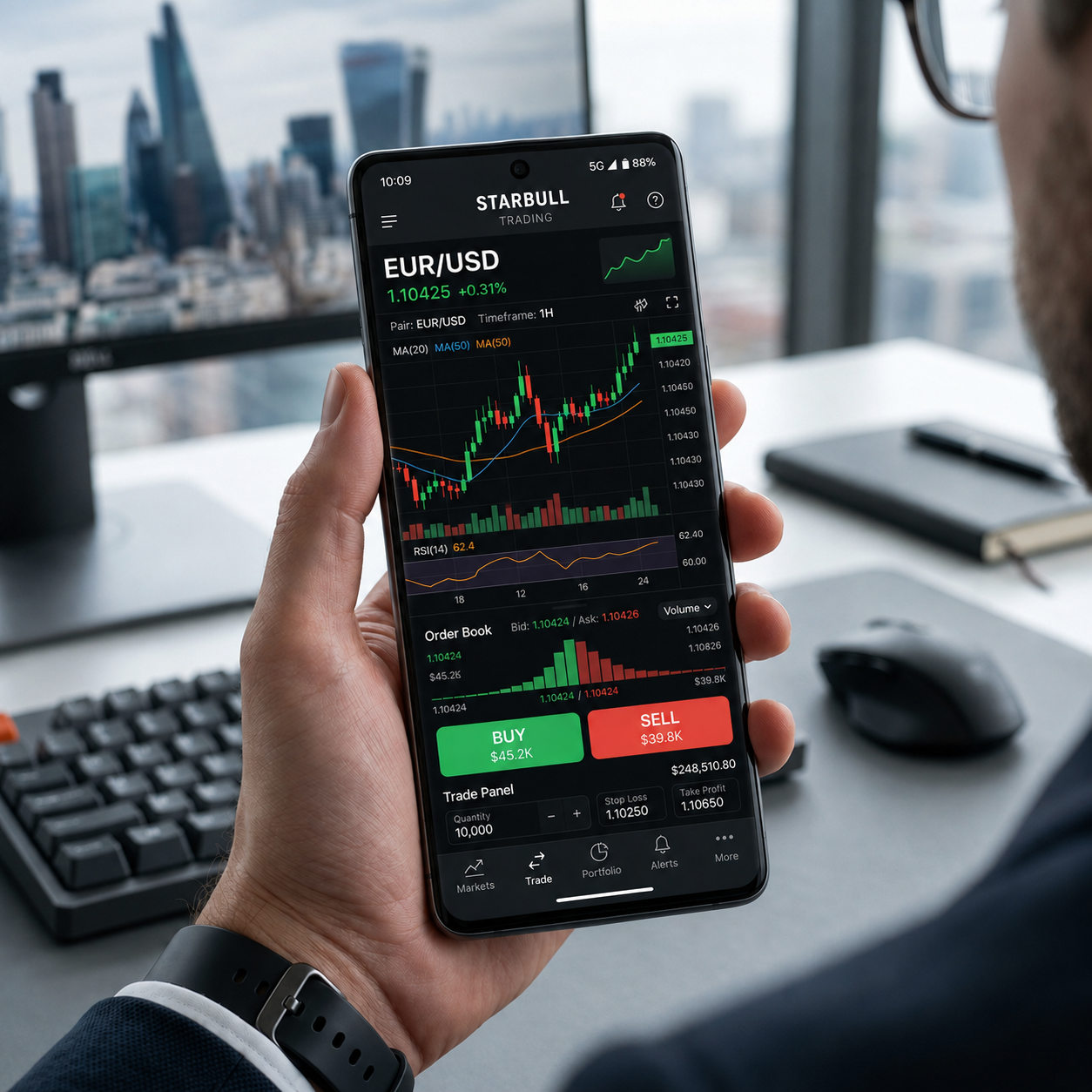 STARBULL Cross-Platform Mobile App Interface